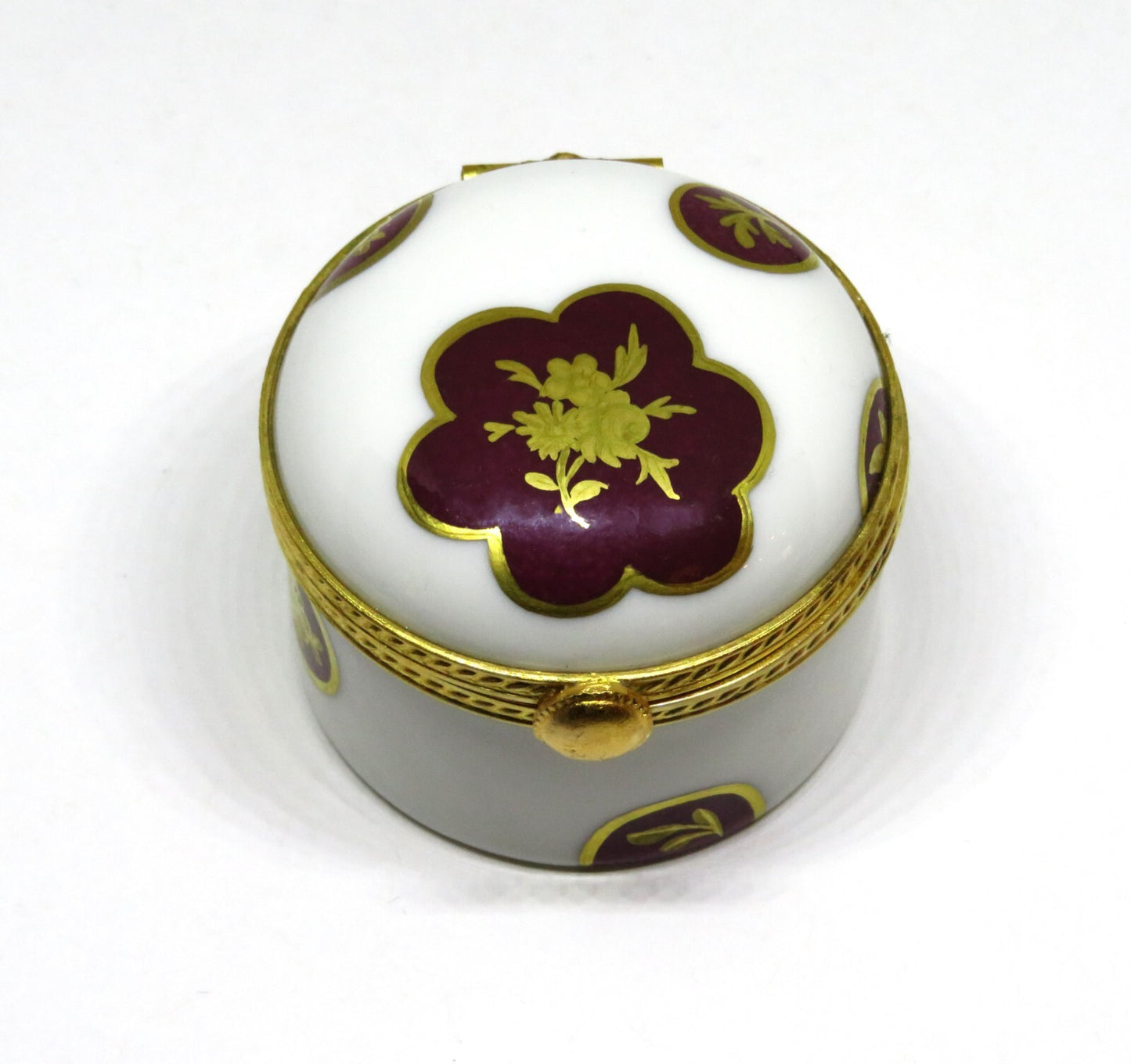 LIMOGES BOX - TIFFANY PRIVATE STOCK -LE TALLEC- CELESTE - FLOWERS & CIRCLES 2002