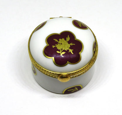 LIMOGES BOX - TIFFANY PRIVATE STOCK -LE TALLEC- CELESTE - FLOWERS & CIRCLES 2002