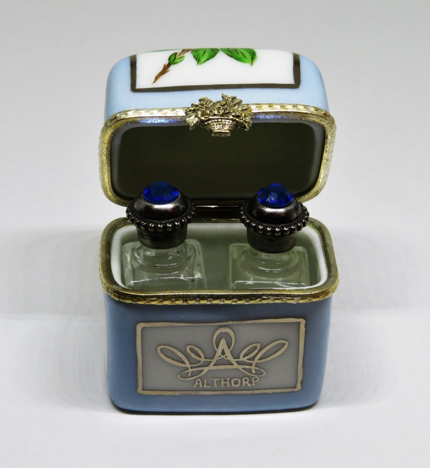 LIMOGES BOX - PRINCESS DIANA - ALTHORP MEMORIAL ROSE CHEST & 2 PERFUME BOTTLES