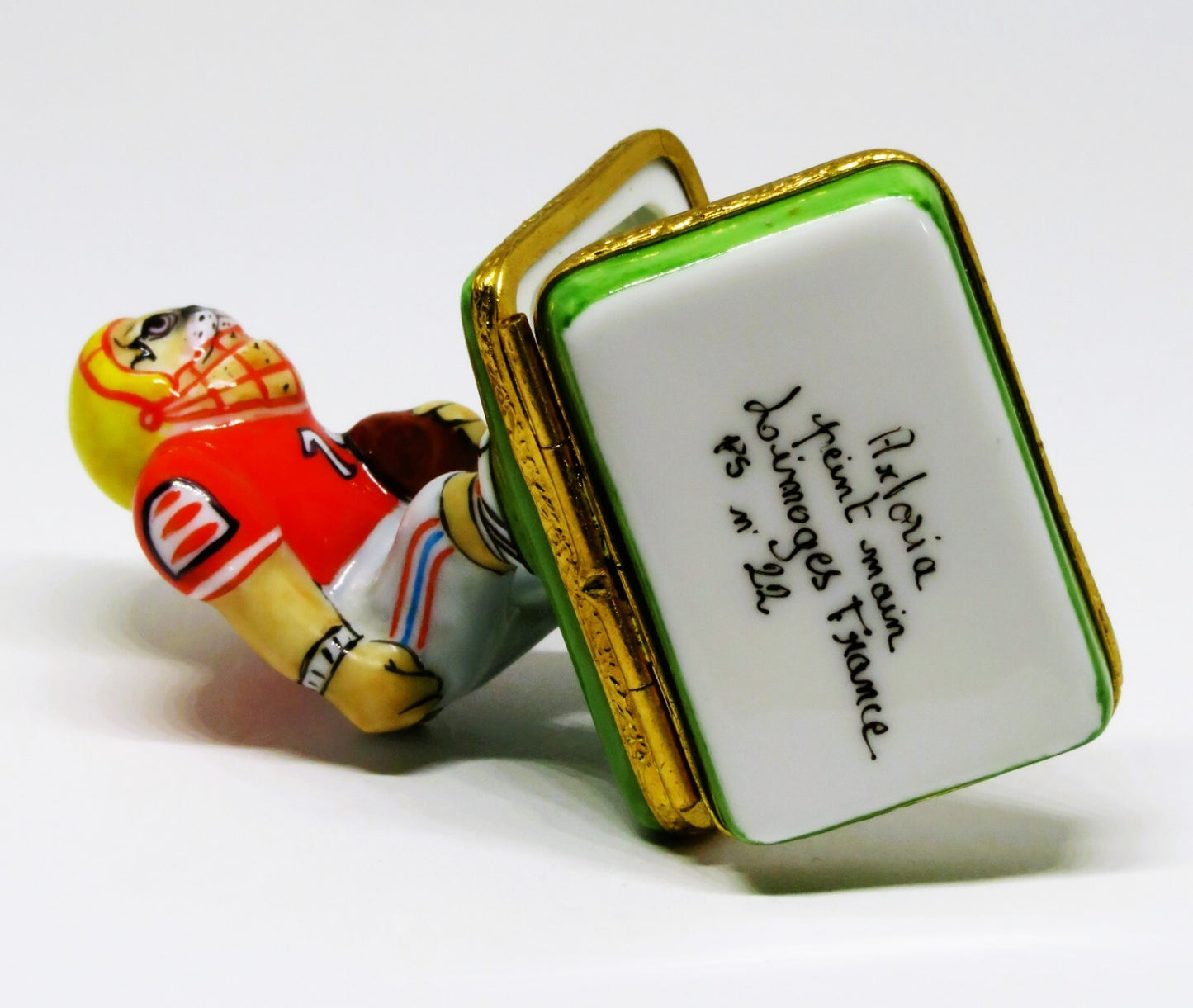 LIMOGES FRANCE BOX - ARTORIA - BULLDOG FOOTBALL PLAYER - SPORTS - LE - BULL DOG