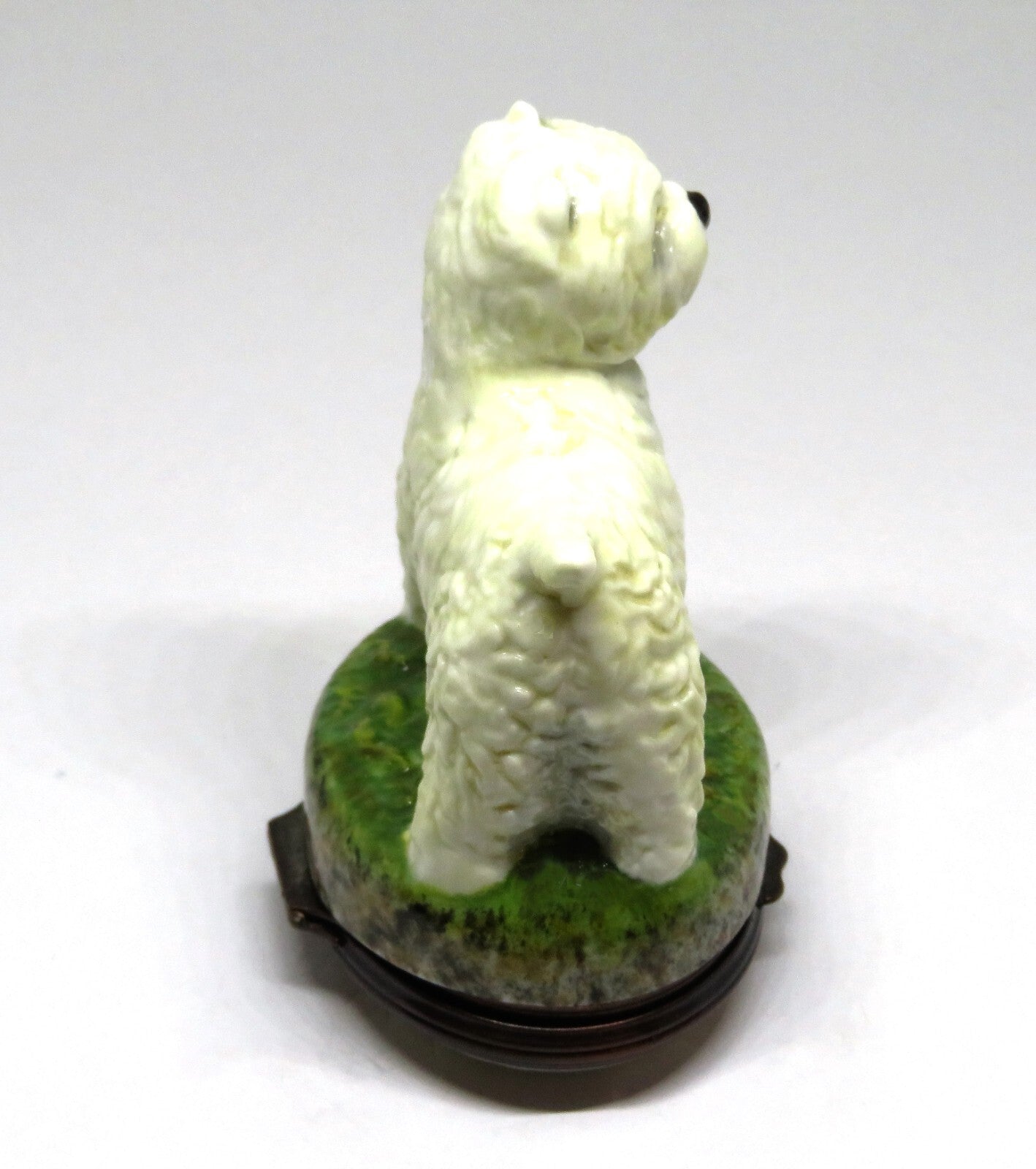 HALCYON DAYS ENGLISH ENAMEL BOX - WEST HIGHLAND TERRIER BONBONNIERE -DOG- PUPPY