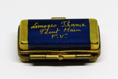 LIMOGES BOX ~PARRY-VIEILLE~ VINTAGE CASE & BLUES HARMONICA ~ MUSICAL INSTRUMENTS