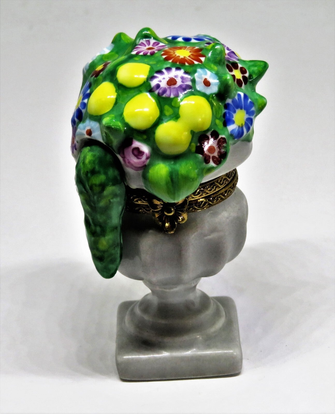 LIMOGES FRANCE BOX - GARDEN PLANTER - URN WITH FLOWERS & LEMONS - LE 29/500