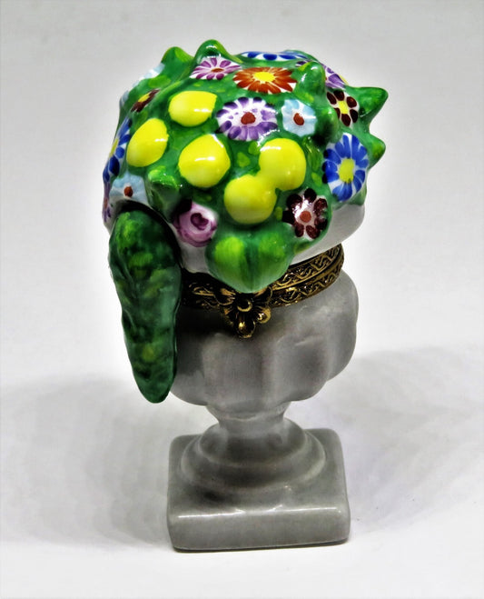 LIMOGES FRANCE BOX - GARDEN PLANTER - URN WITH FLOWERS & LEMONS - LE 29/500