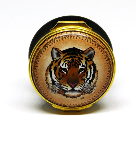 HALCYON DAYS ENAMEL BOX - PRINCETON UNIVERSITY -TIGER MASCOT- LATIN SEAL & MOTTO