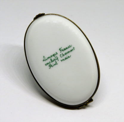 LIMOGES BOX - CHAMART - CHRISTMAS - THREE DIMENSIONAL HOLLY - BERRIES & LEAVES