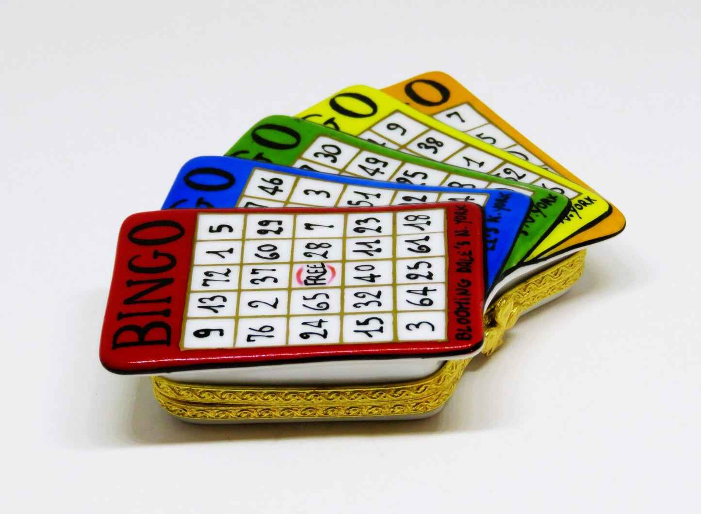 LIMOGES FRANCE BOX - SET OF BINGO CARDS - BLOOMINGDALE'S EXCLUSIVE - GAMES - LE
