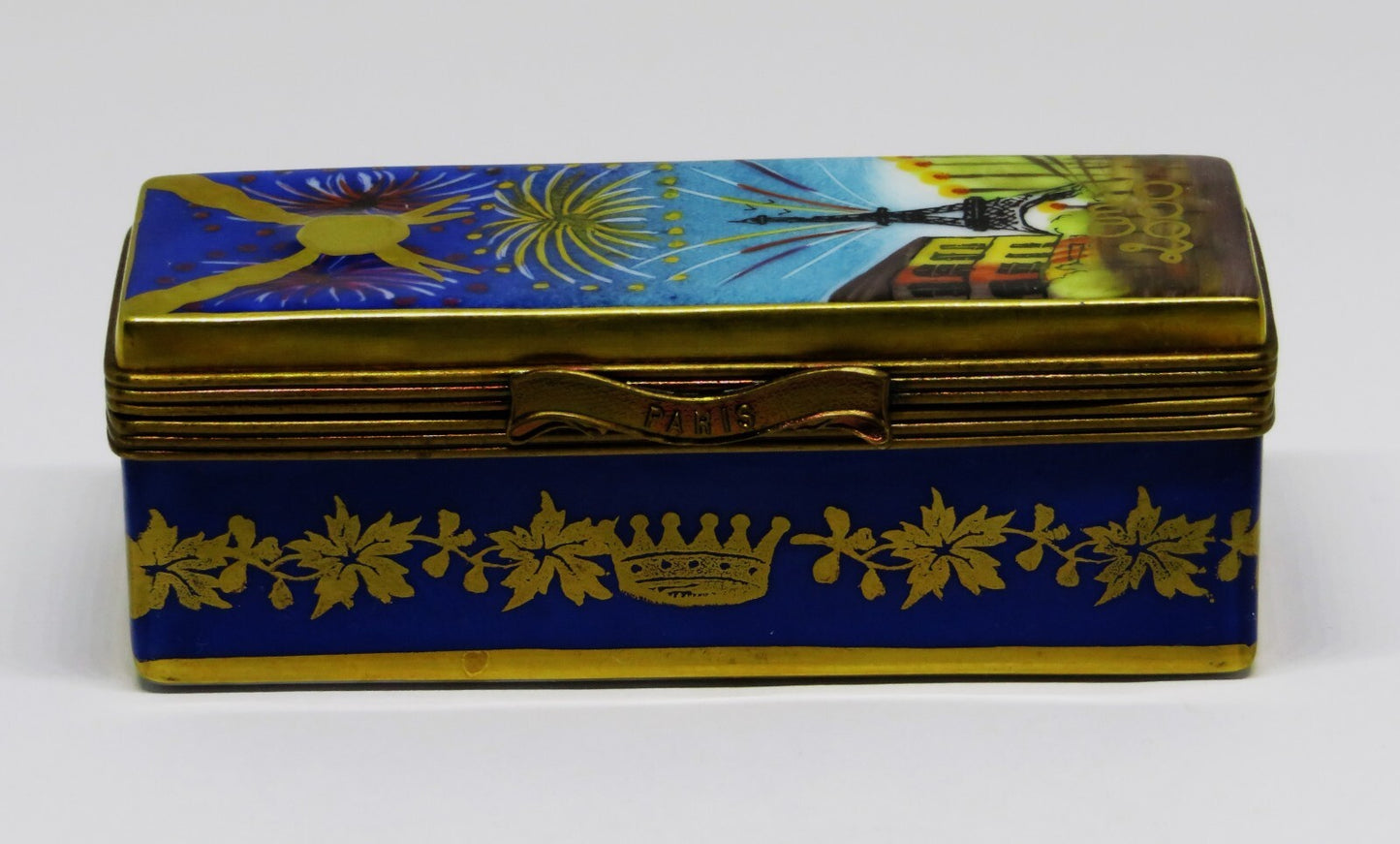 LIMOGES BOX - PV - CHAMPAGNE CASE & BOTTLE -PARIS- EIFFEL TOWER -NEW YEAR'S EVE