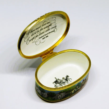 HALCYON DAYS ENAMEL - "THE LOVERS' BOX" - ELIZABETH BARRETT BROWNING POEM