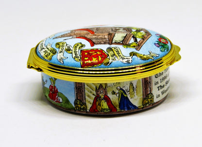 HALCYON DAYS ENGLISH ENAMEL BOX- THE STONE OF SCONE - BRITISH ROYALTY - SCOTLAND