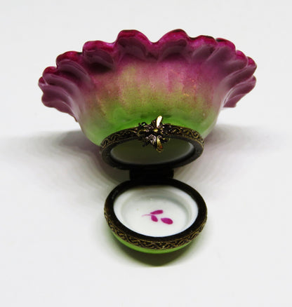 LIMOGES FRANCE BOX - CHAMART - SPRING FLOWER - PINK & WHITE DAISY - BEE