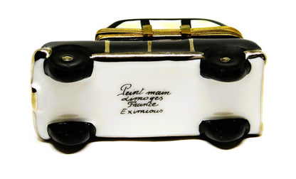 LIMOGES BOX  ~ FRENCH/ENGLISH BLACK TAXICAB ~ EUROPEAN CAR ~ VEHICLE ~PEINT MAIN