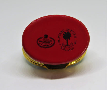 HALCYON DAYS ENAMEL BOX- "A PRESENT FROM CHARLESTON" SC - HORSE & CARRIAGE - MIB