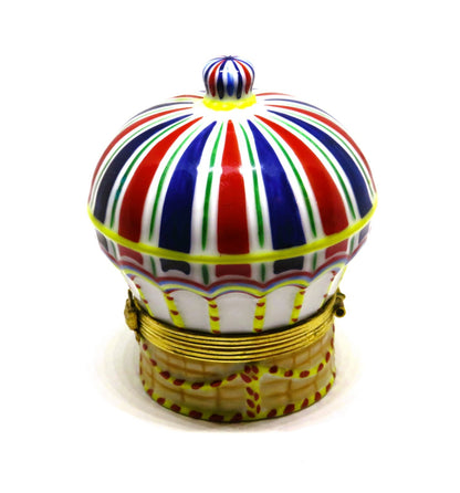 LIMOGES FRANCE BOX - TIFFANY & CO -VINTAGE HOT AIR BALLOON- BIRD IN FLIGHT CLASP