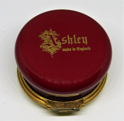 HOUSE OF ASHLEY - ENGLISH ENAMEL BOX - CANDLE & HOLLY - CHRISTMAS 1995 - MIB