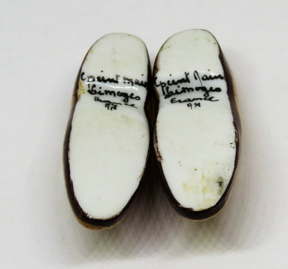 LIMOGES FRANCE BOX - SHOE BOX & DISPLAY RACK & PAIR OF MEN'S SHOES - SHOE HORN