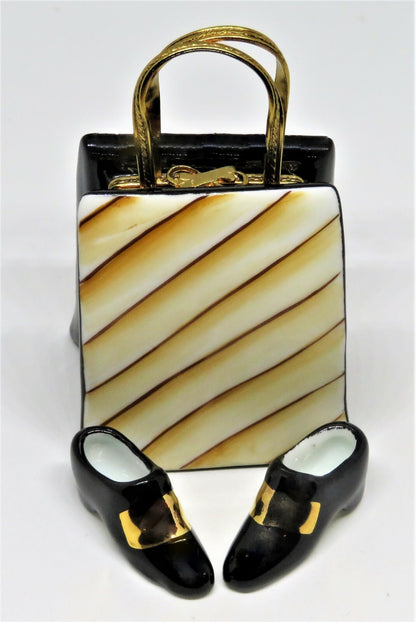 LIMOGES FRANCE BOX - MOULIN ROUGE PURSE & SHOES - TOULOUSE-LAUTREC - PARIS - LE