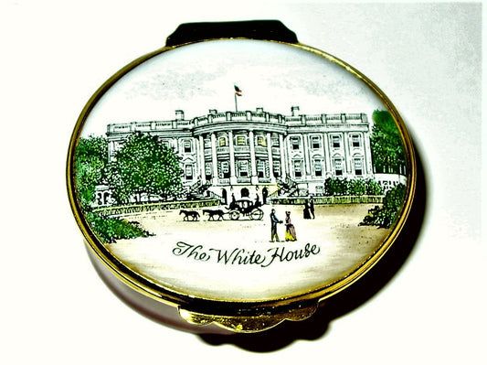 CRUMMLES ENGLISH ENAMEL BOX - THE WHITE HOUSE - U. S. PRESIDENTS - WASHINGTON DC