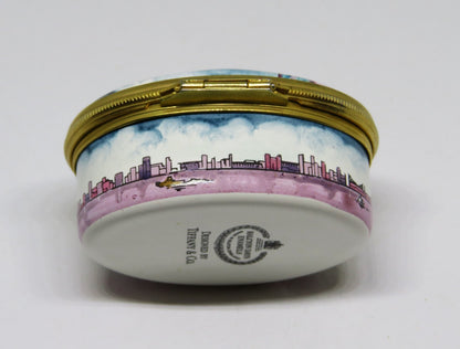 HALCYON DAYS ENAMEL BOX - TIFFANY - STATUE OF LIBERTY - NEW YORK CITY - JULY 4TH