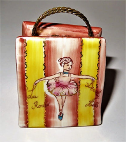 LIMOGES FRANCE BOX - RMC - STRIPED PURSE & BALLERINA - TOTE BAG - SHOPPING BAG