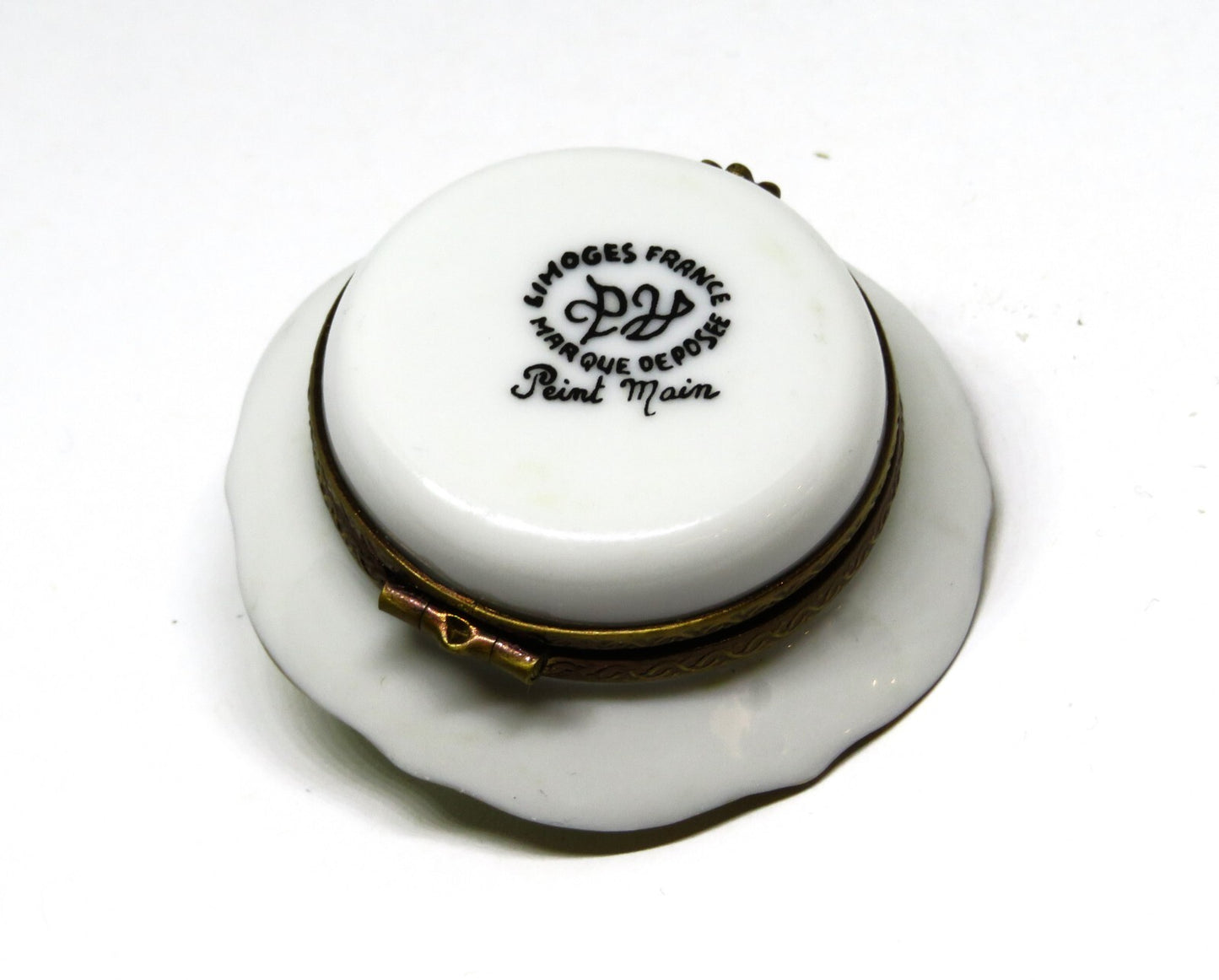 LIMOGES BOX- PARRY-VIEILLE - PATÉ DE FOIS GRAS ON A PLATE & KNIFE - GOOSE INSIDE