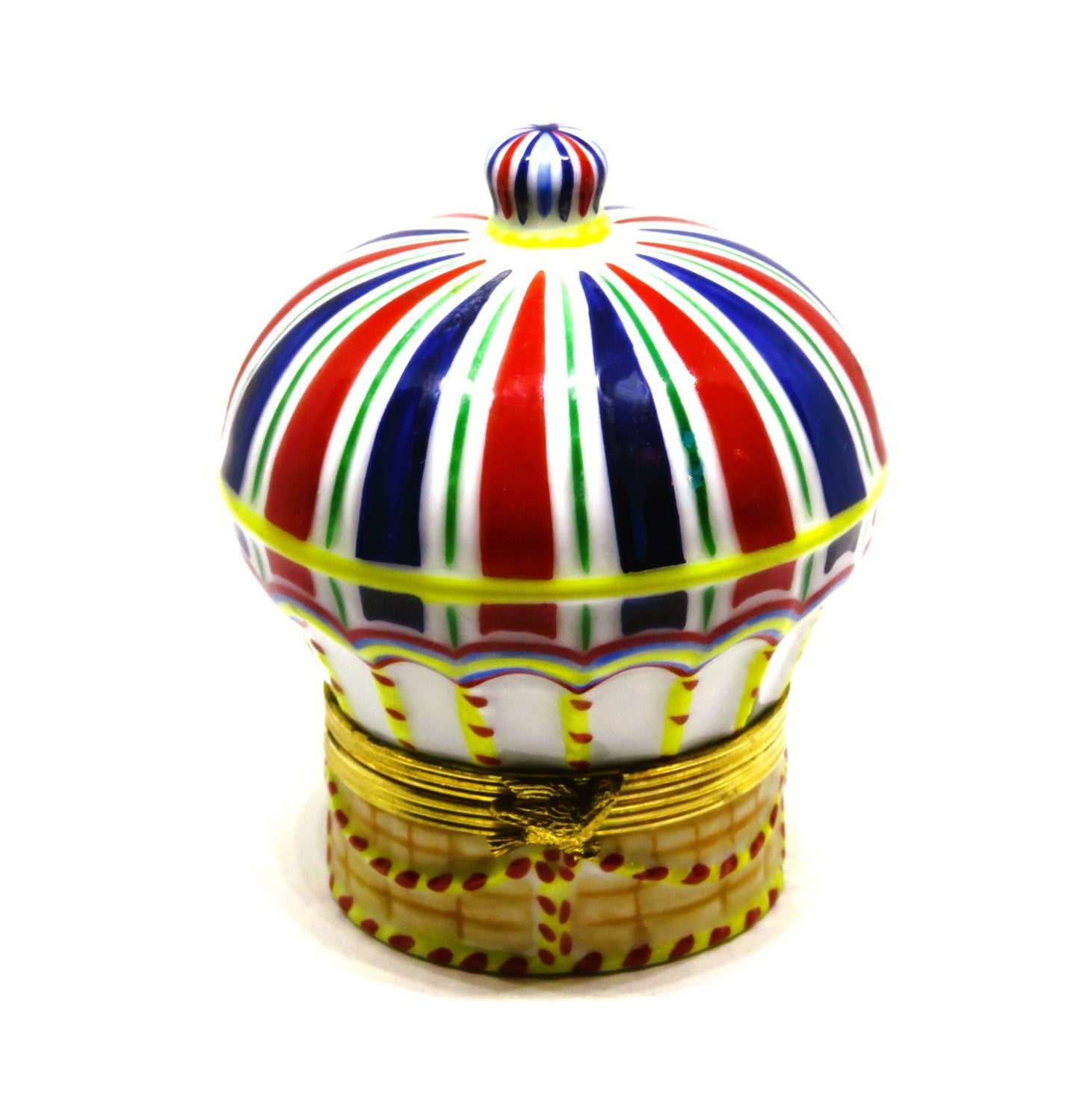 LIMOGES FRANCE BOX - TIFFANY & CO -VINTAGE HOT AIR BALLOON- BIRD IN FLIGHT CLASP