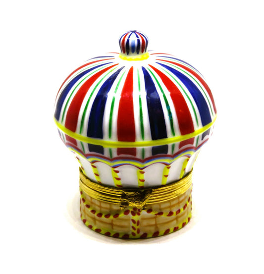 LIMOGES FRANCE BOX - TIFFANY & CO -VINTAGE HOT AIR BALLOON- BIRD IN FLIGHT CLASP