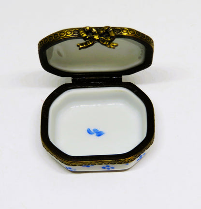 LIMOGES FRANCE BOX ~ BABY TEETH ~ TOOTH FAIRY FLORAL ~ FLOWERS ~ PEINT MAIN