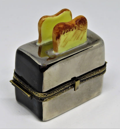 LIMOGES FRANCE BOX~ GR ~ RETRO CHROME TOASTER ~ 3D PIECE OF TOAST & JELLY INSIDE