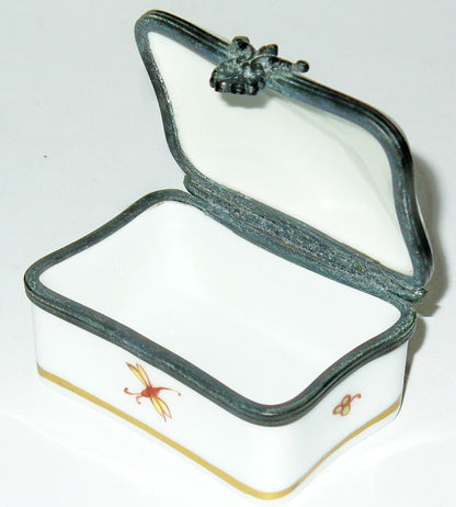 LIMOGES FRANCE BOX - ANTIQUE HUMMINGBIRD & FLOWERS - HUMMING BIRDS