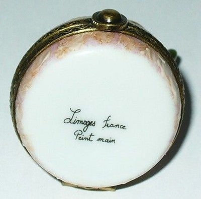 LIMOGES FRANCE BOX - CHRISTMAS - SNOWMAN & PRESENTS - SUMMER SCENE INSIDE