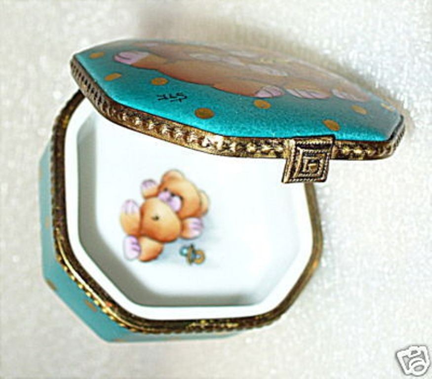 LIMOGES FRANCE BOX ~ ROCHARD ~ STUDIO COLLECTION TEDDY BEARS ~ HAND PAINTED ~ LE