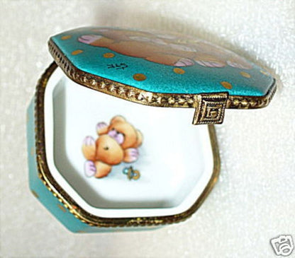 LIMOGES FRANCE BOX ~ ROCHARD ~ STUDIO COLLECTION TEDDY BEARS ~ HAND PAINTED ~ LE