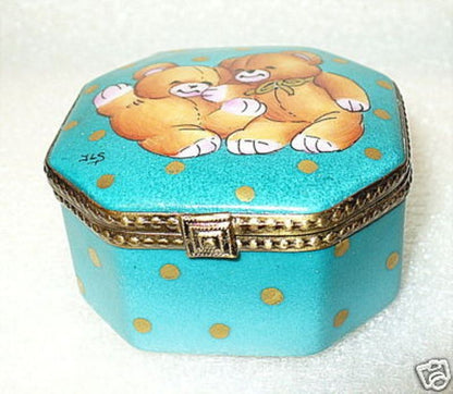 LIMOGES FRANCE BOX ~ ROCHARD ~ STUDIO COLLECTION TEDDY BEARS ~ HAND PAINTED ~ LE