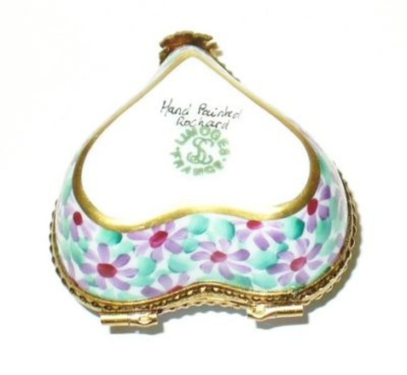LIMOGES BOX - ROCHARD - FLORAL HEART - DAISY FLOWERS - ASTERS - ANNIVERSARY