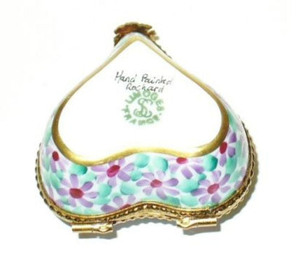 LIMOGES BOX - ROCHARD - FLORAL HEART - DAISY FLOWERS - ASTERS - ANNIVERSARY